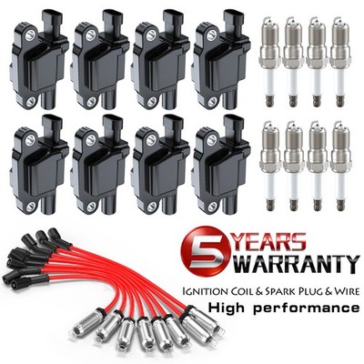 8PCS Ignition Coil + Iridium Spark Plug+Wire For 2009-2012 GMC Canyon 5.3L-V8
