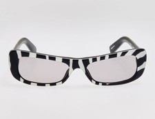 Capri Rectangular Sunglasses in Zebra Black