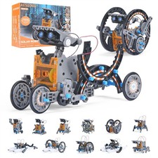 12-in-1 Solar Robot Kit for Kids Age 8-12, STEM Educational 10.2 inches, Grey
