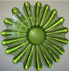 Vintage Federal Glass Celestial Limelight Petal Green Glass Bowl Mid Century Mod