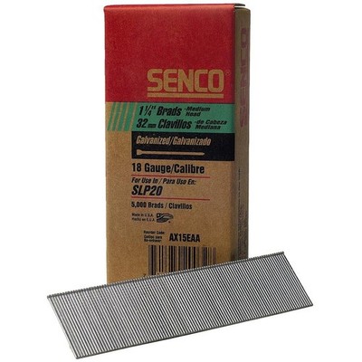 Senco 18 Ga. Smooth Shank Straight Strip Brad Nails 1-1/4 in. L x 0.05 in. Di...