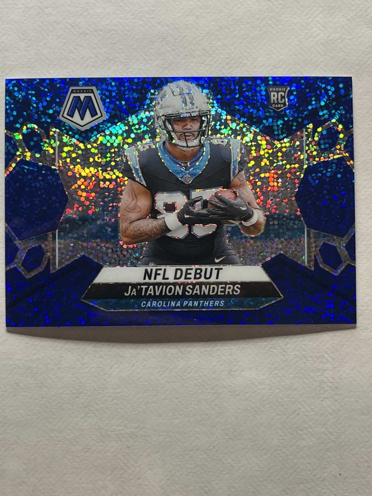 Ja'Tavion Sanders Panini Mosaic #288 Blue Sparkle