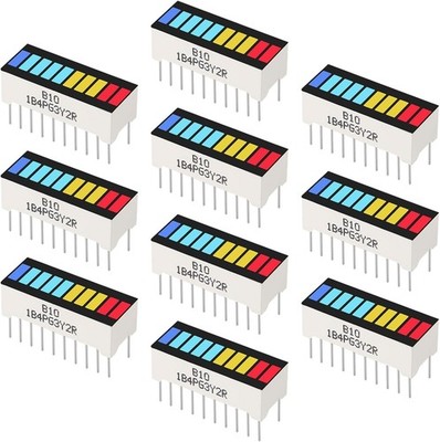 10pcs LED Array 10 LED Bar Display 4 color Red, Yellow, Green, Blue 1B4G3Y2R DIY