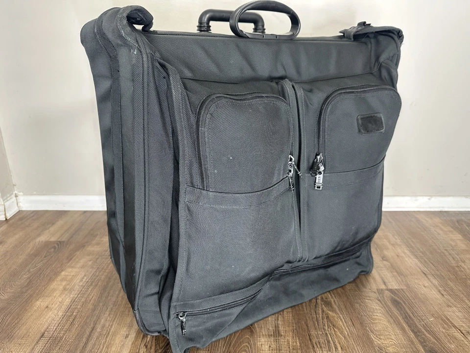 Tumi Black Alpha Wheeled Garment Bag 2233D3 Extended Trip RollingWardrobe - Image 3 of 4