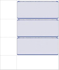 Computer Check Paper - Blank Personal Wallet Checks 3 on a Page - Compatible wit