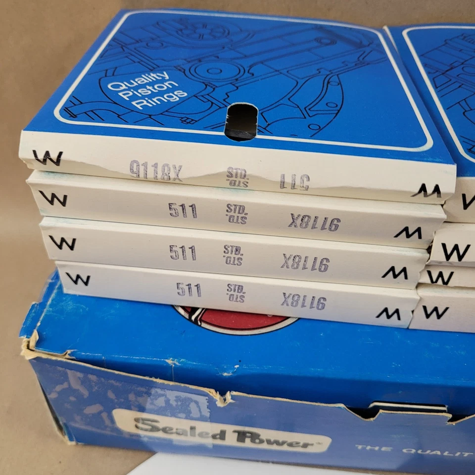 Nuevos anillos de pistón eléctrico sellados NOS estándar Tamaño para Chevrolet 283, 307 1957-74 Foto 4 de 4