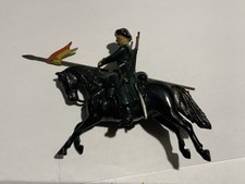 Vintage Britain  s toy soldiers pre 1970 rider on horseback with flag England