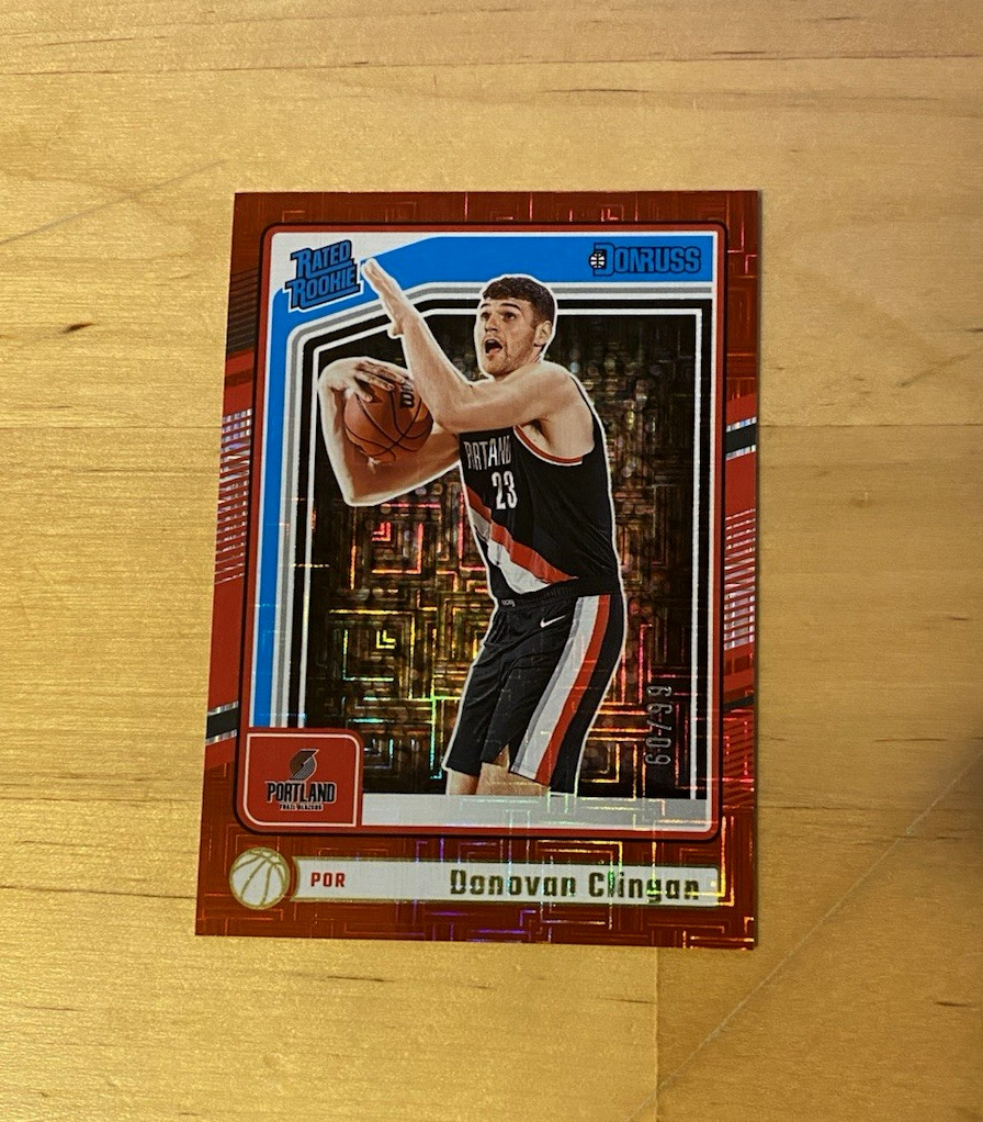 2024-25 Panini Donruss DONOVAN CLINGAN #223 Choice Red Rated Rookie #'d/99