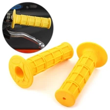 Yellow Rubber 7/8"&1" Pro Hand Grips Throttle Handle Bar ATV MX Dirt Bike Enduro