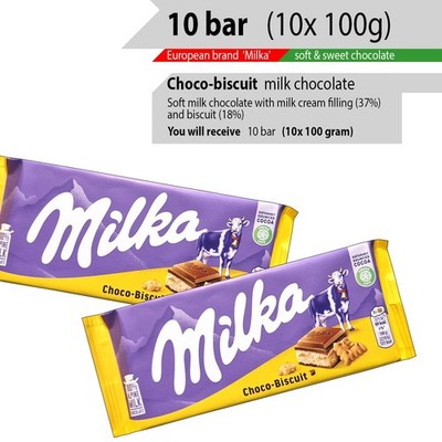 FREE SHIPPING 5 till 11x bar milk chocolate 'Milka' - choice in more variations