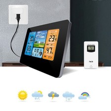 Digital Funk-Wetterstation Außensensor Hygrometer Farbdisplay Wettervorhersage