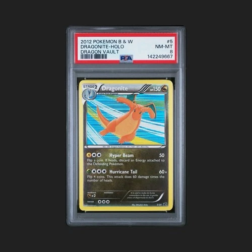 Dragonite 5/20 Dragon Vault Holo PSA 8