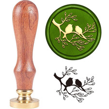 On Tree Branch Wax Seal Stamp 1.18In Lovebirds Wax Stamp Letter Sealing Stamps R