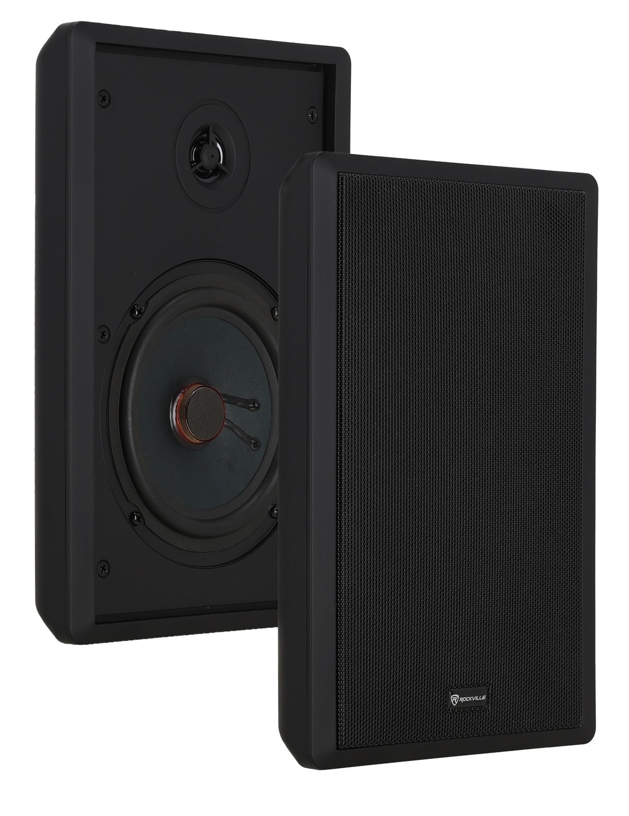 2 Rockville RockSlim Black Home Theater 5.25" 240w Easy Wall Mount Slim Speakers