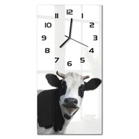 Wanduhr LäNglich Glasuhr Aus GehäRtetem Glas Kuh Schwarze Zeiger 30X60 Cm