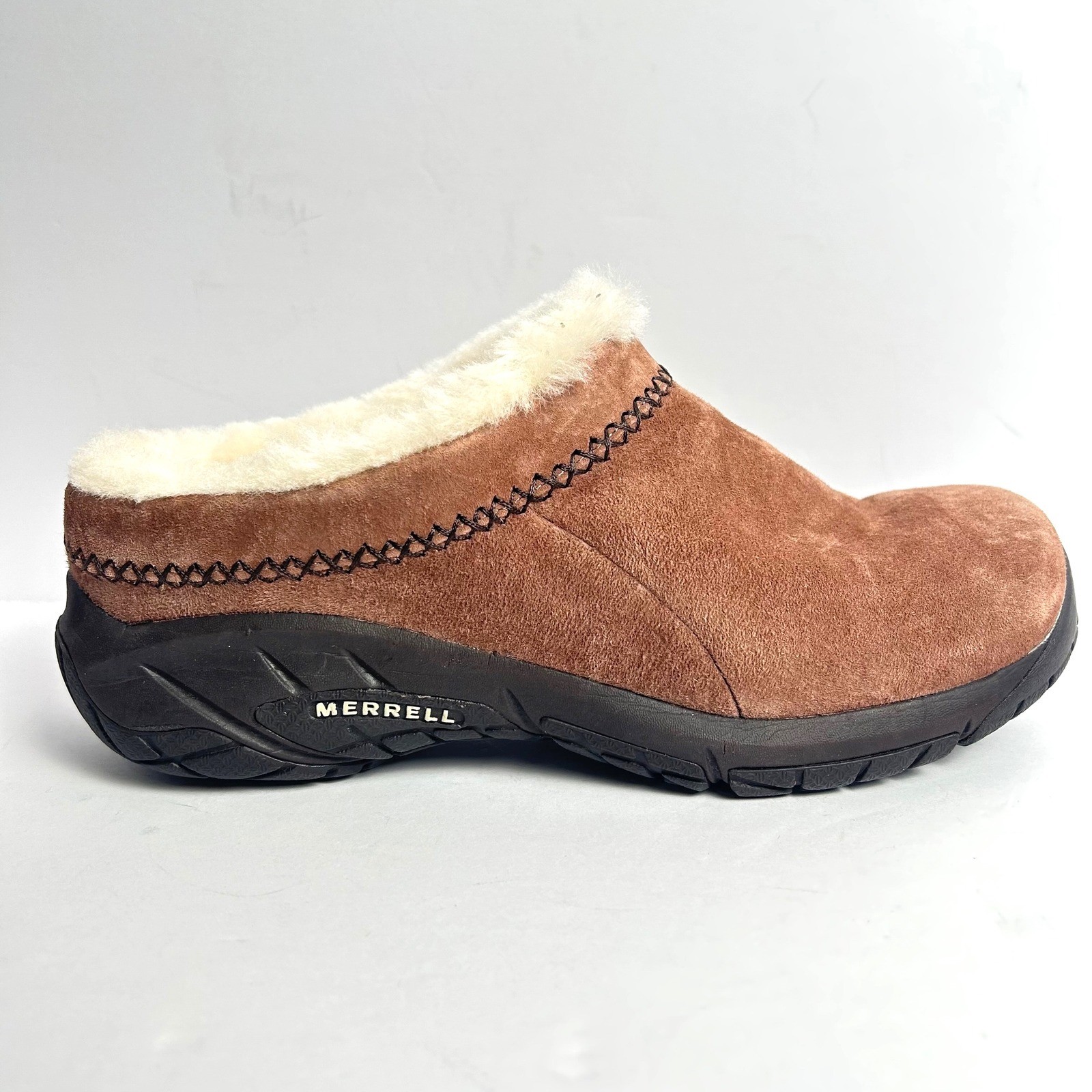 Merrell Encore Ice 4 zoccoli scamosciati mules scarpe comode foderate in shearling taglia 8 8 5