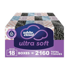 Ultra Soft 3-Ply Facial Tissue, 18 Box Multipack, 120 Tissues per Box