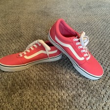 Vans Ward Missy Youth Size 4 Canvas Honeysuckle Girls Pink/White New Without Box