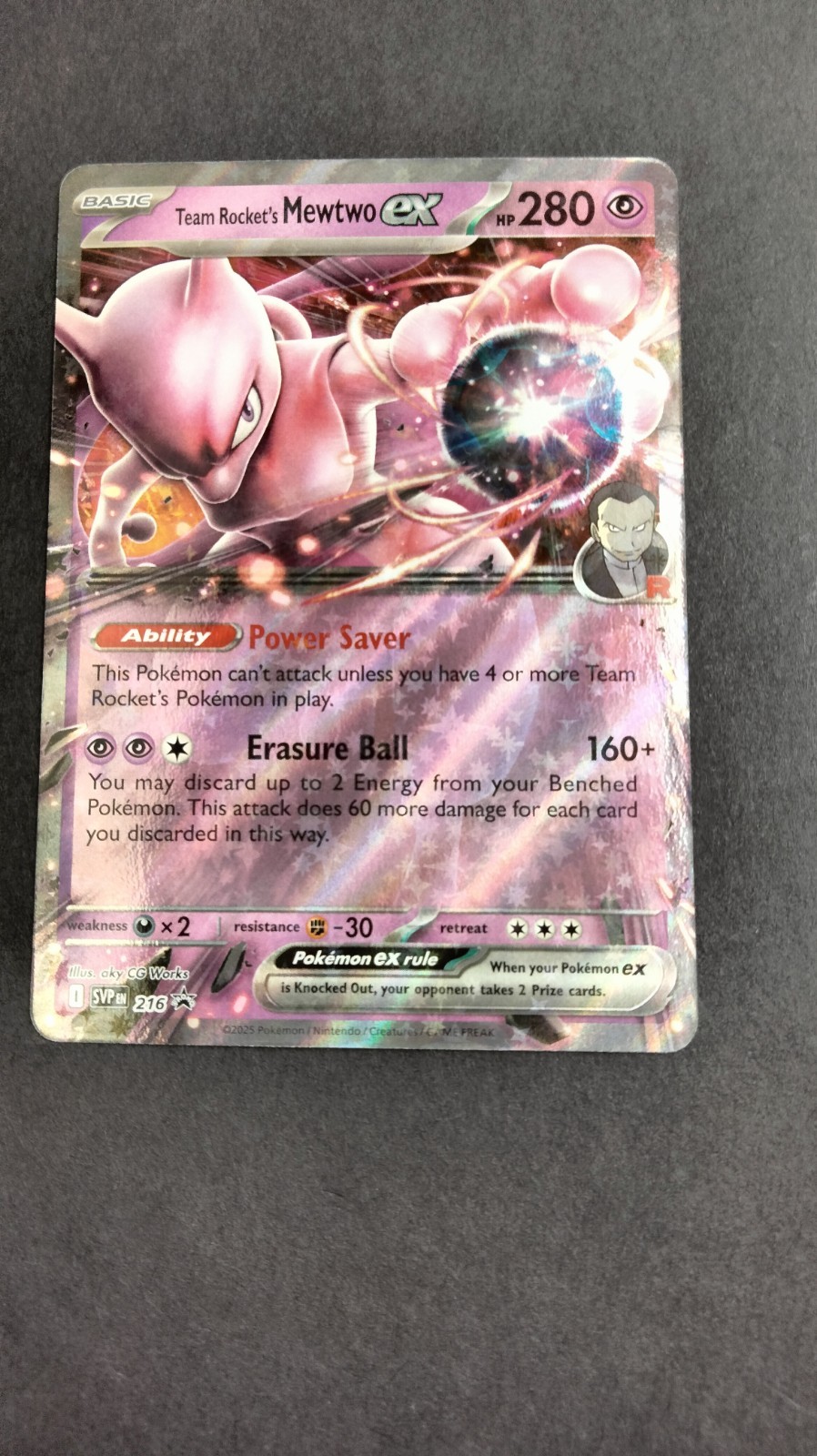 Team Rocket's Mewtwo ex 216 Black Star Promo Scarlet & Violet Pokemon Card TCG