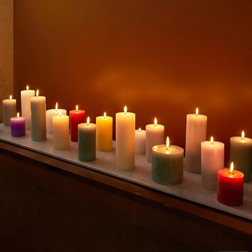 6 kg Rustic Stumpenkerzen Set Kerzen Paket Mix Rustik gemischt nach Farben - Bild 2 von 4