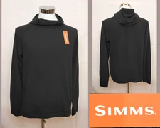 Simms Thermal Hoody Shirt Men's Medium Black Long Sleeve Hooded NWT #W4371