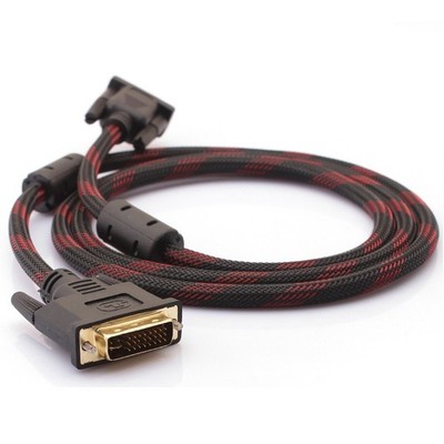 5FT/1.5M DVI-I Dual Link (24+5) Male to VGA Male Video PC   Cable Cord #qo