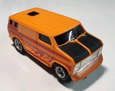 Vintage Aurora AFX Orange Ford Custom Van HO Slot Car Keep On Truckin' 4 Gear