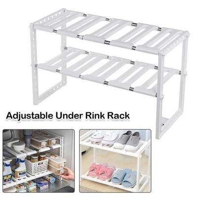 2 Ebenen Verstellbar Küche Aufbewahrung Regal Regal Organizer Ständer - UK Lager