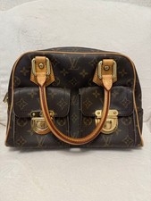 Louis Vuitton Manhattan PM Monogram Leather Handbag Brown Vintage
