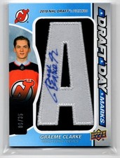 2024-25 SP Game Used Draft Day Marks Graeme Clark Rookie Auto 08/35 New Jersey