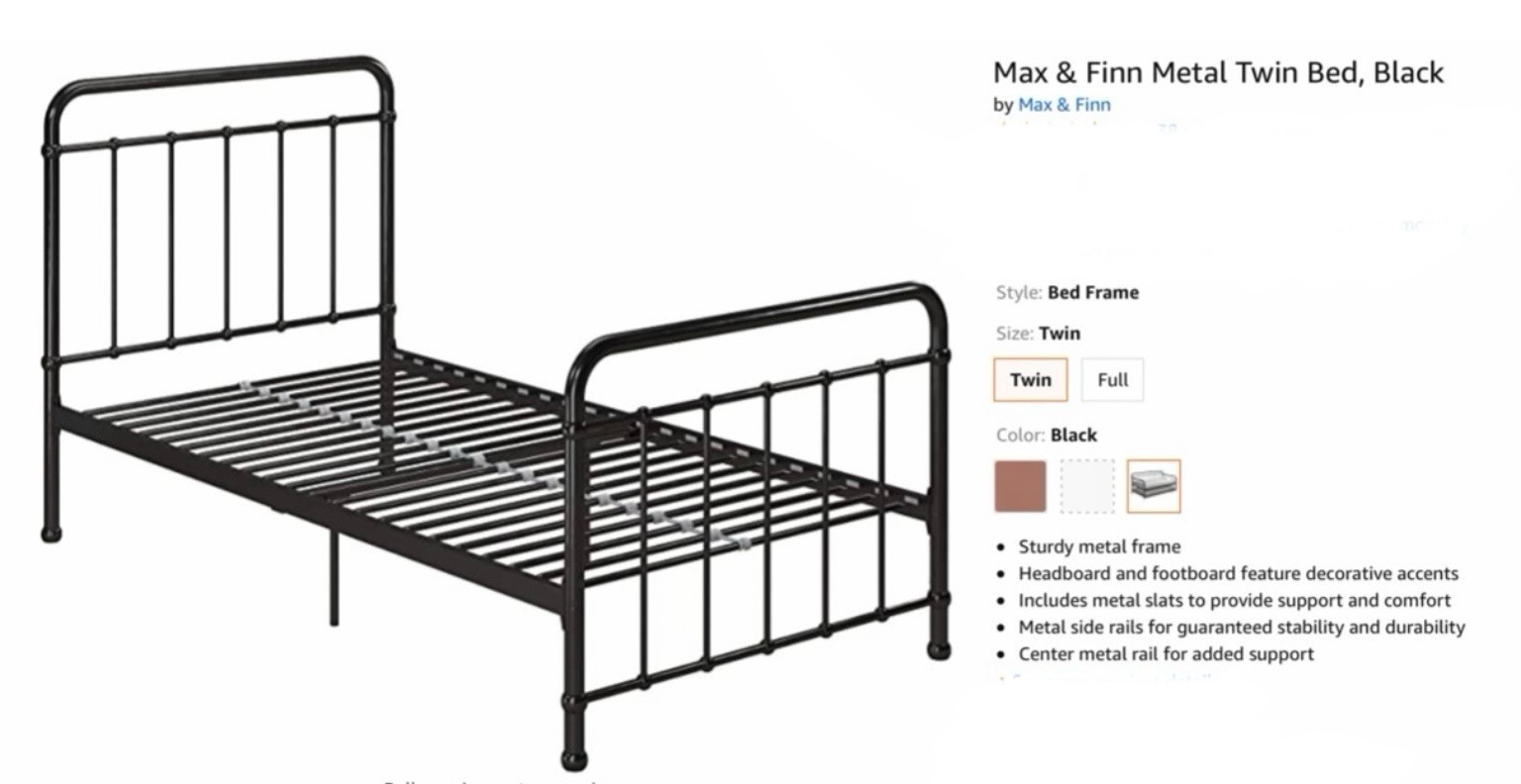 W/decorative Accents Easy Assembly Metal Slats