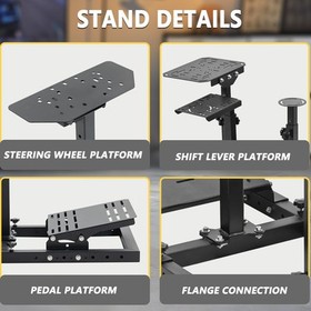 Marada Flight Racing Simulator Cockpit With Black Seat Adjustable Fits Logitech