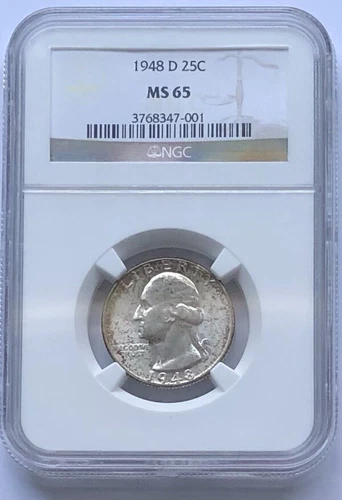 1948-D Washington Silver Quarter Dollar NGC Graded MS65  *001