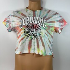 Vintage Jordache Crop Cropped Top Shirt Tie Dye Made in USA Womens Medium M