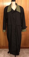 Vintage Forenza Trench Coat Womens Long Black Lined Heavyweight 1990s 10 / 12