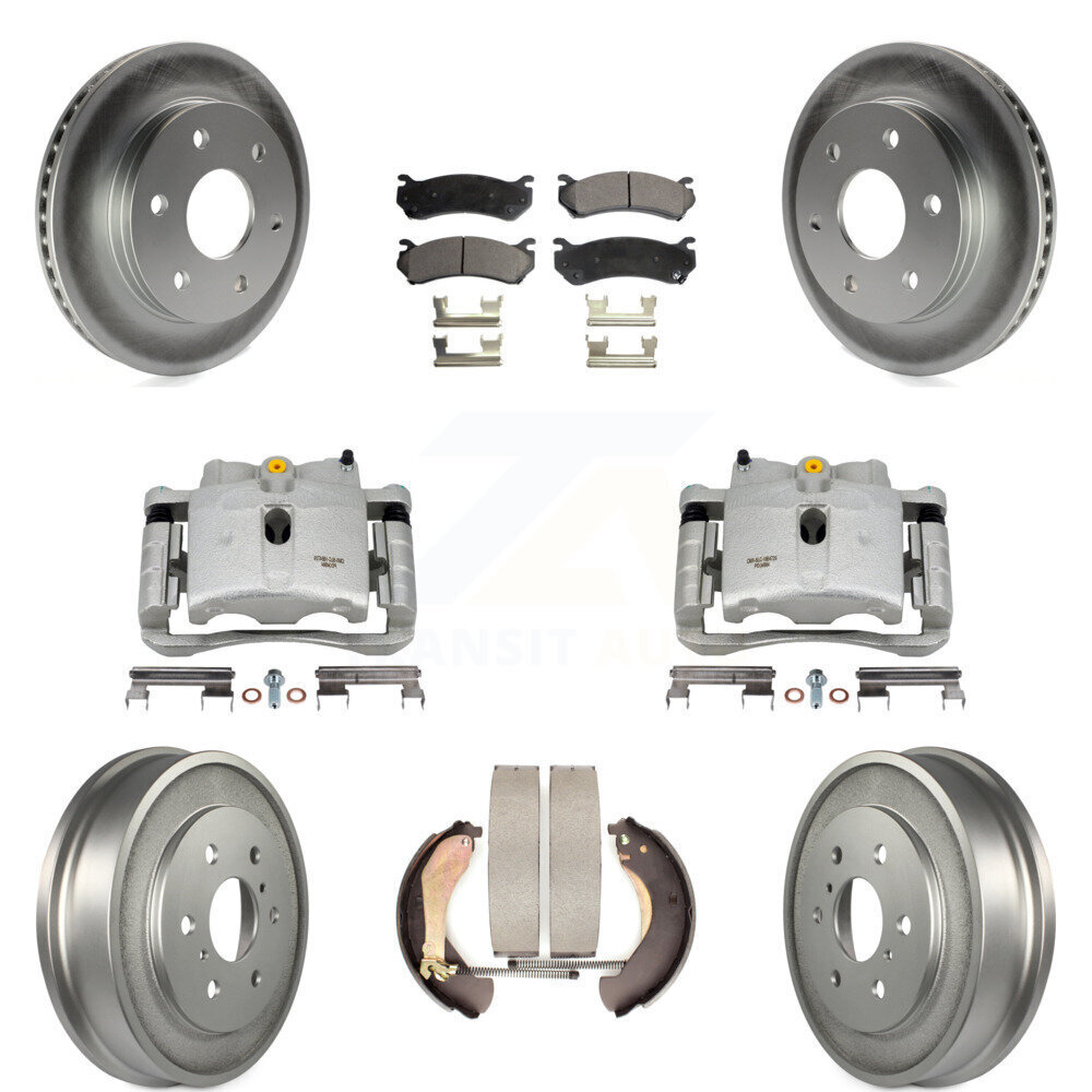 8Pc GMC Brake Kit with Coated Rotors, Calipers, and Semi-Metallic Pads