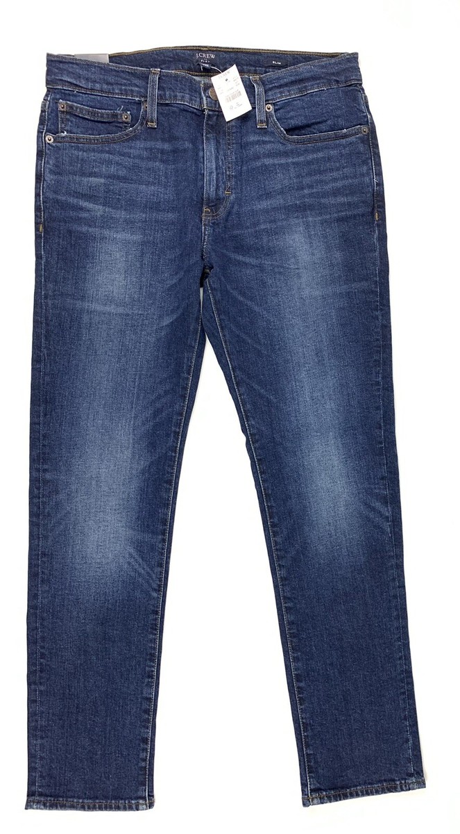J Crew Men's Slim Fit Jeans Dark Wash Denim Size 32 x 30 New