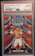 2024 Panini Rookies & Stars Airborne Red Plaid Prizm RC PSA 10 #A-BNX - Bo Nix