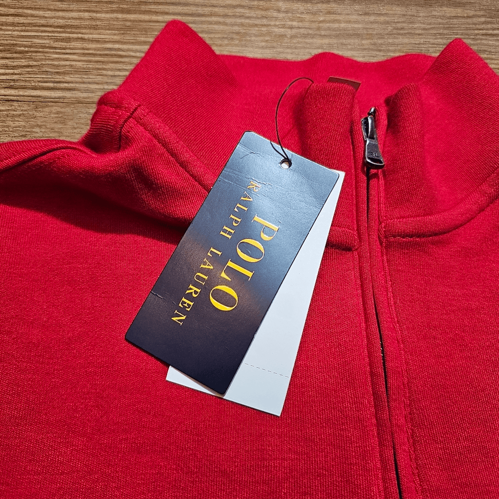 Polo Ralph Lauren Pony Logo Lightweight Jacket Quarter Zip Small Red Embroidered