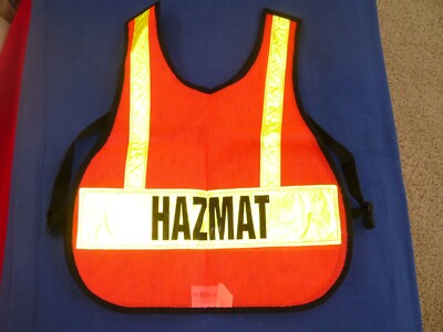 R&B Fabrications 003 HAZMAT Orange Reflective Safety Vest Made in USA NEW