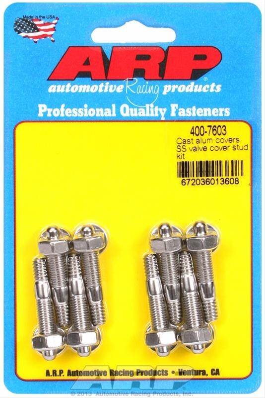 ARP 400-7603 Polished Cast Aluminum Cpvers SS Valve Cover Stud Kit