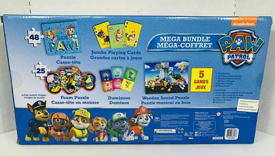 Набор из 5 игр PAW Patrol Mega игрушка детская головоломка домино большие карты дерево  - Изображение 2 из 4