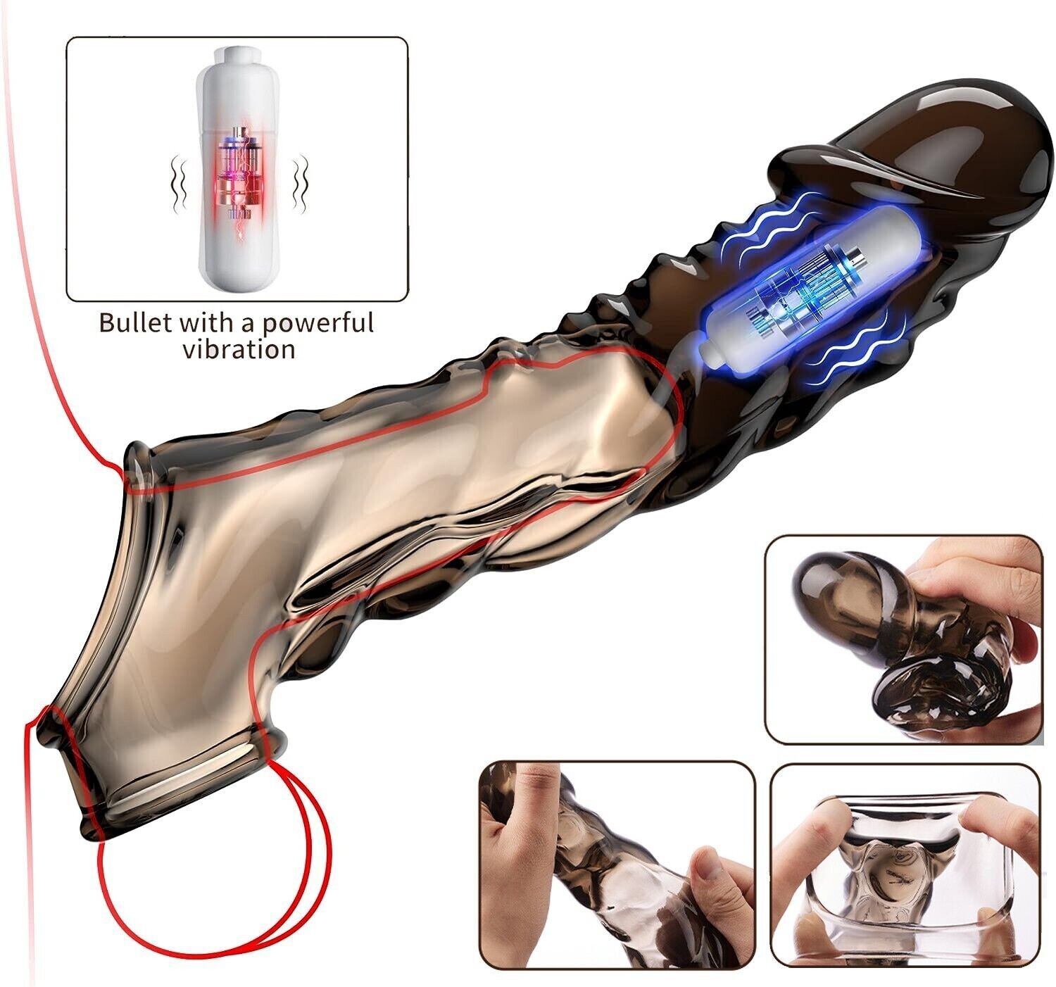 Male Cock-Girth-Enlarger-Enhancer-Penis-Extension-Extender-Sheath-Sleeve-Men Big