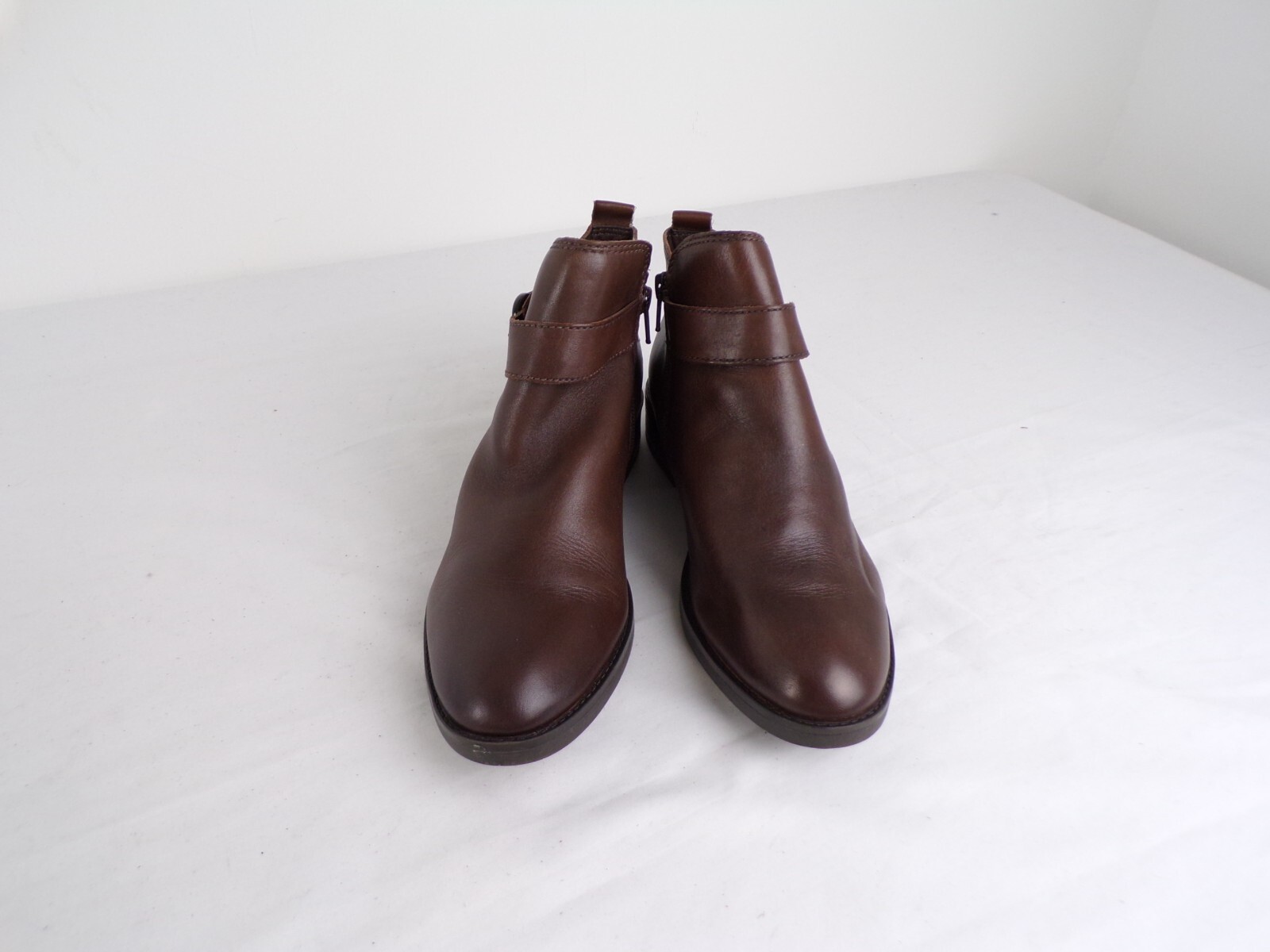 M&S Womens Boots Size 5.5 Brown Leather Ankle Buckle on Side NWOT eBay