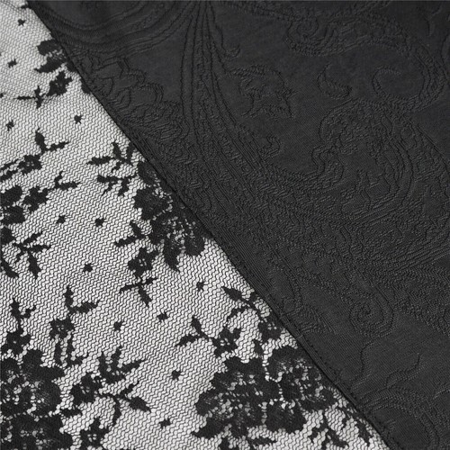 Devil Fashion Women's Black Gothic Vintage Elegant Lace Slit Long Party Dress - 第 20/23 張圖片