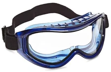 Sellstrom S80200 Odyssey II Dual Lens Anti-Fog Goggle, Blue Frame, Cloth Strap