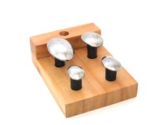 Spoon Anvil Stakes Highly Polished Set Of 4 With Wood Storage Base