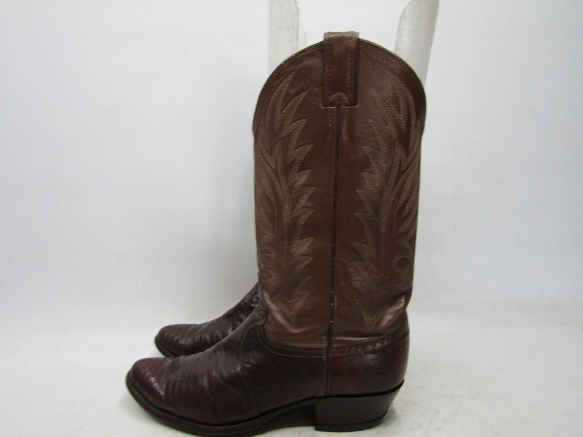 Justin’s men’s lizard skin excellent condition 9.5 Justin 9083 Gray Brown Leather Lizard Cowboy Western Boots  main image 2
