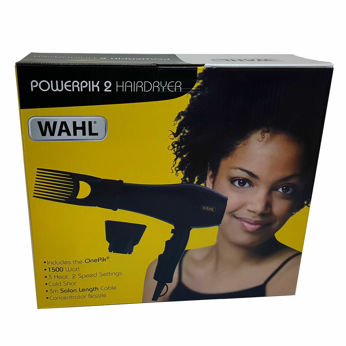 WAHL POWERPIK TURBO HAIR DRYER AFRO COMB ONEPIK ATTACHMENT 1500W HAIR  DRYER UK