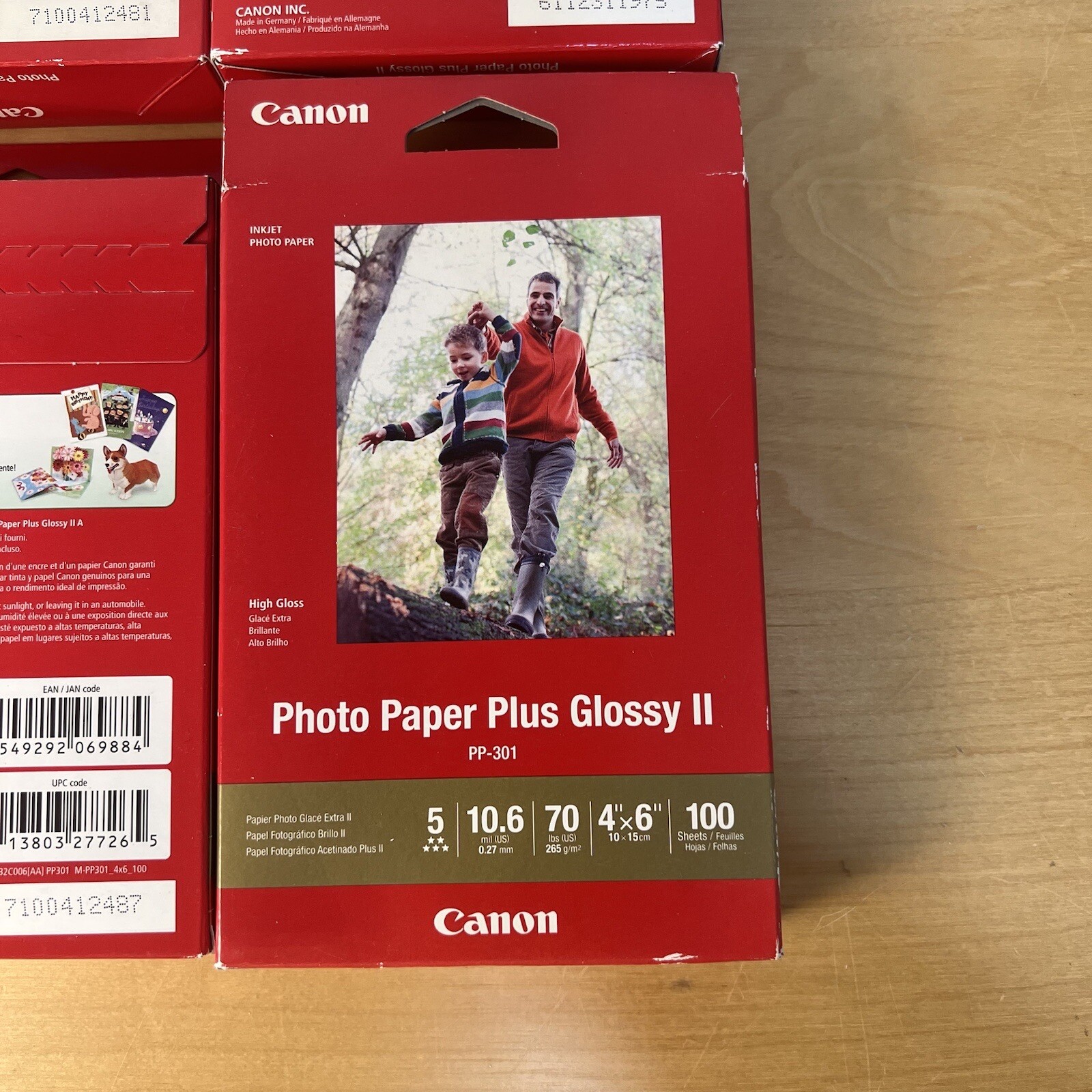Lot of 6 Canon Plus Glossy II PP301 4x6 Inkjet Photo Paper 600